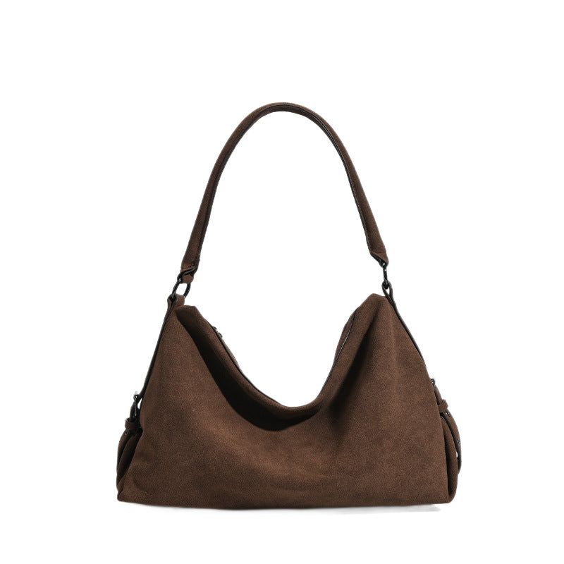 Bolso tote vintage de ante de gran capacidad