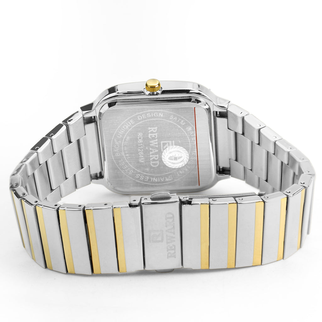 Reloj funcional informal de pareja con doble punta cuadrada