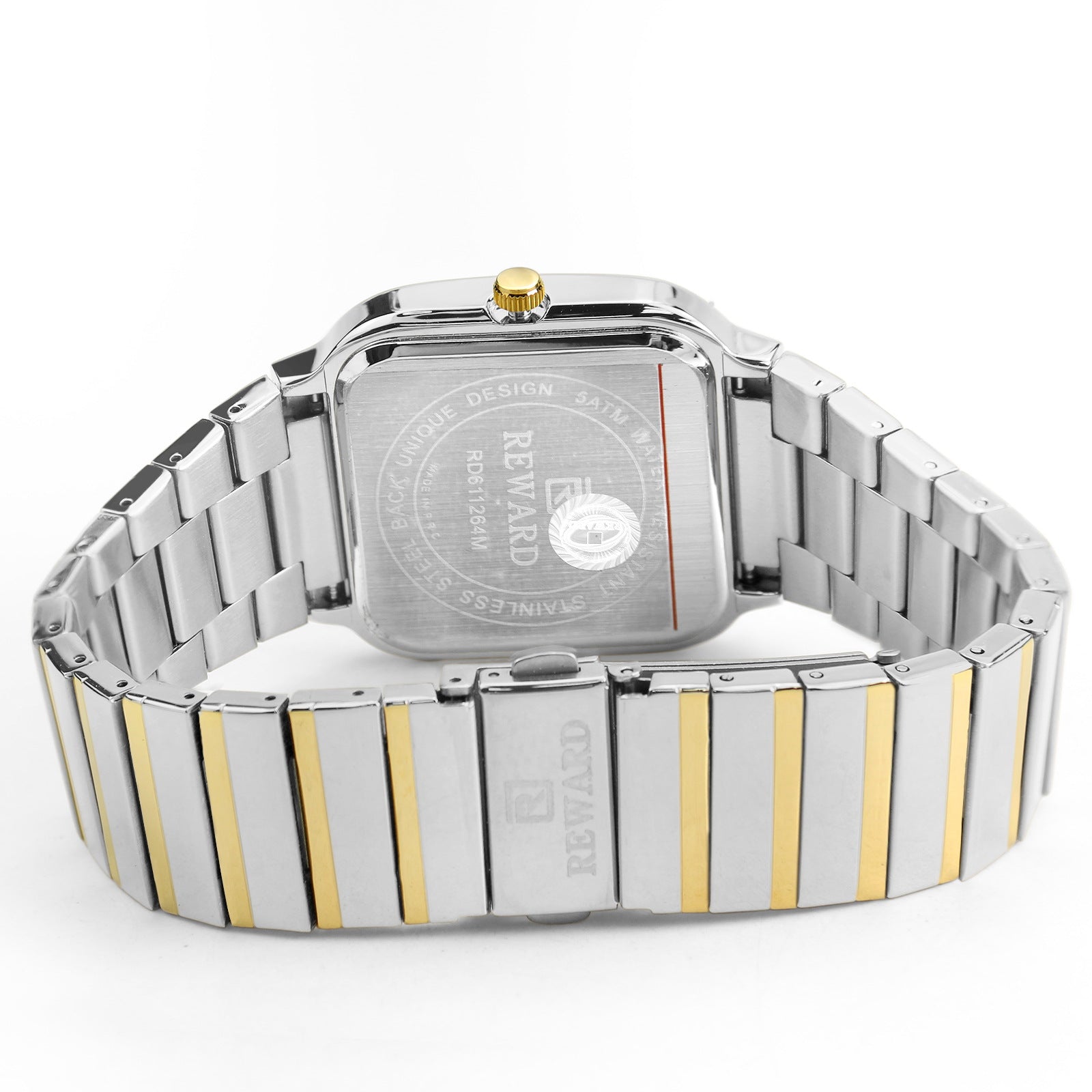 Reloj funcional informal de pareja con doble punta cuadrada