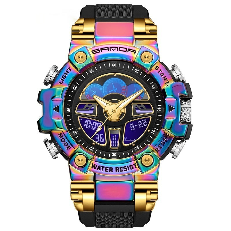 Reloj digital multifunción resistente al agua y moderno para estudiantes.
