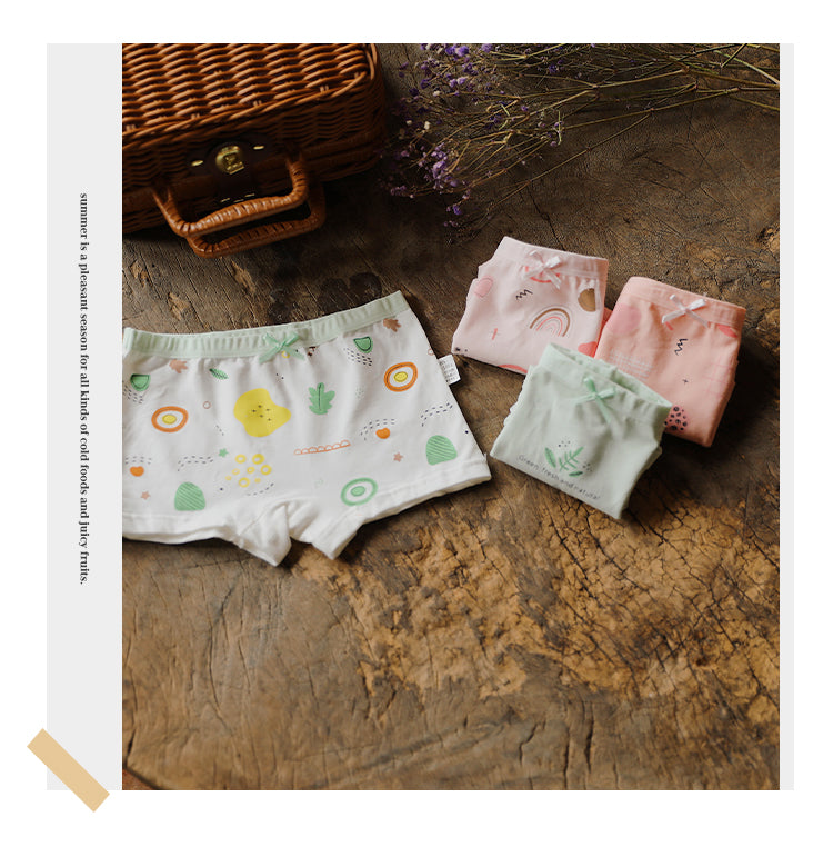 Calzoncillos bóxer de algodón con dibujos animados para niñas, bragas para bebés