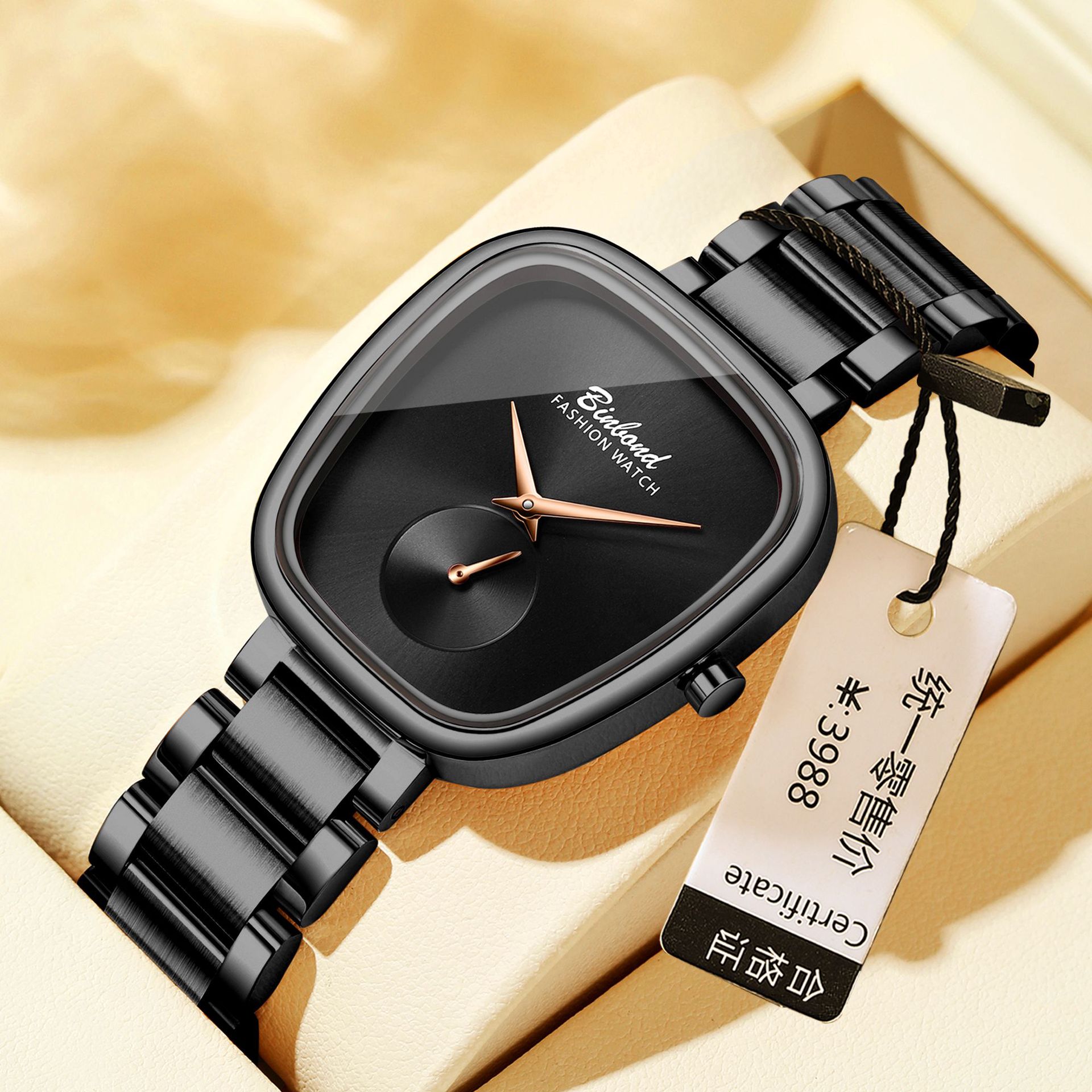 Reloj de cuarzo de acero inoxidable resistente al agua para mujer