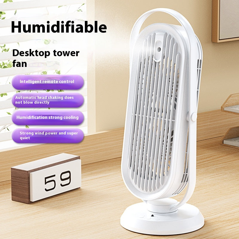 Ventilador humidificador de viento grande para escritorio, oficina, con control remoto y batería