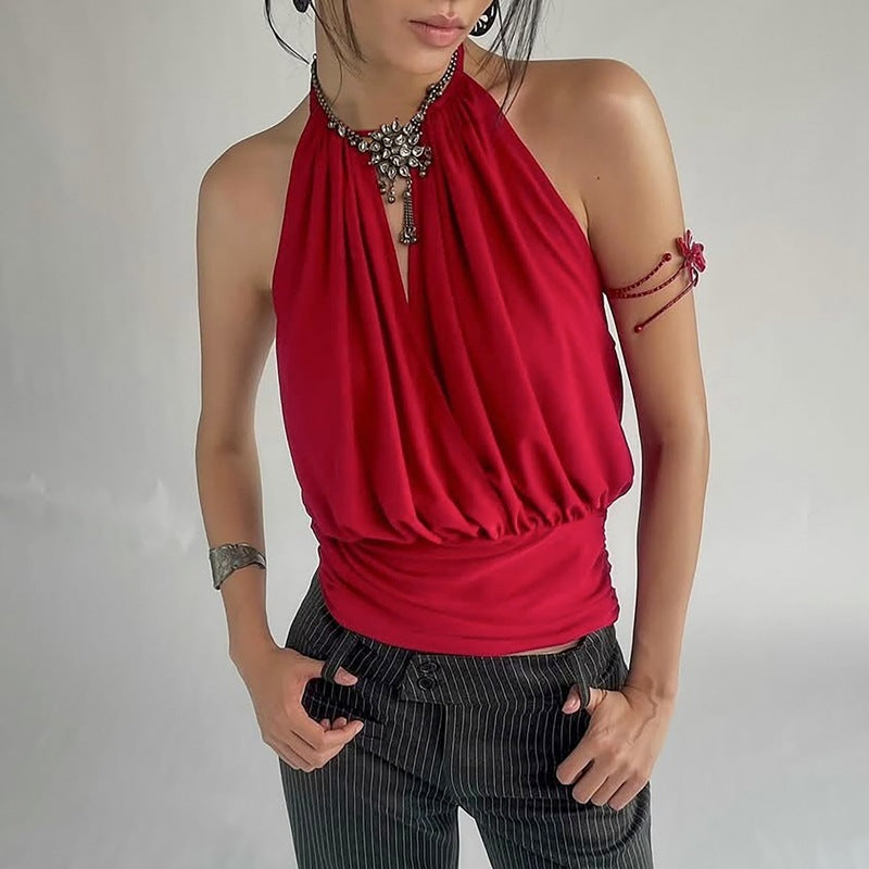 Sexy Deep V-Neck Camisole Womens Fashion Waist-Cinching Lace-Up Bustier