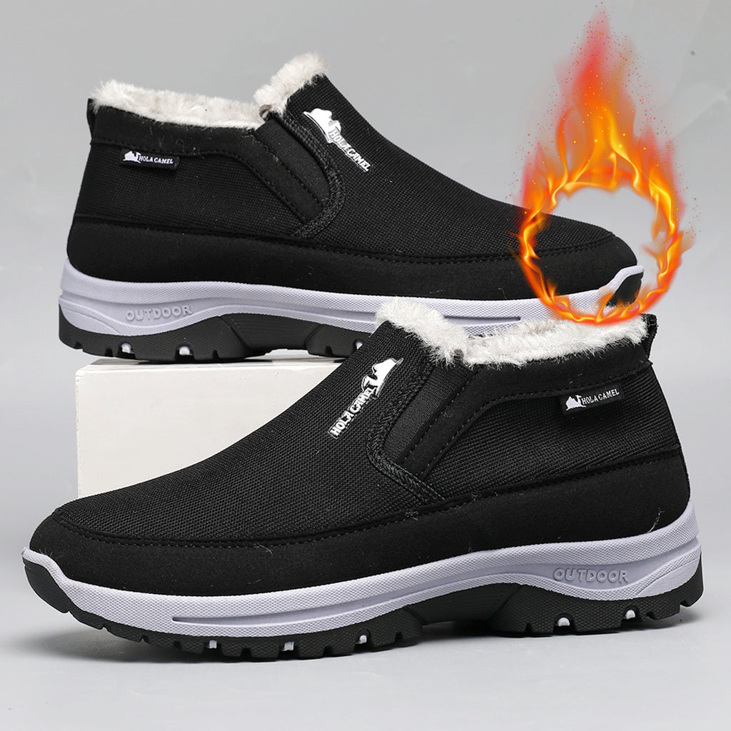 Botas de nieve para hombre con suela antideslizante y forro polar, de algodón grueso y cálido.