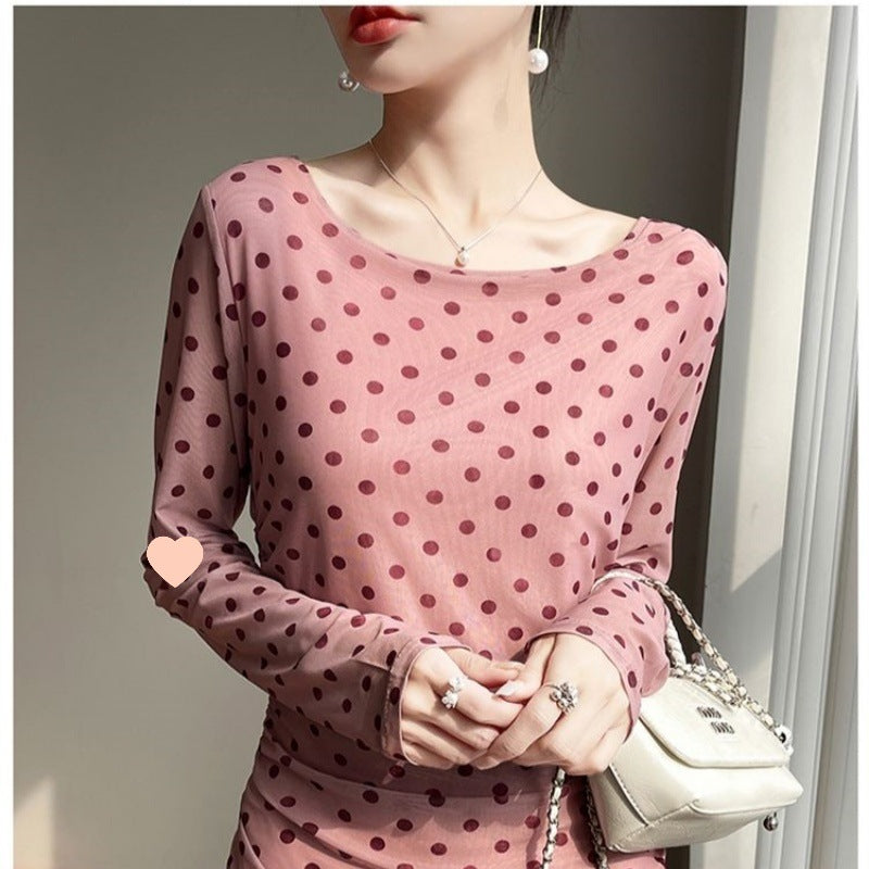 Vestido estampado de manga larga para mujer