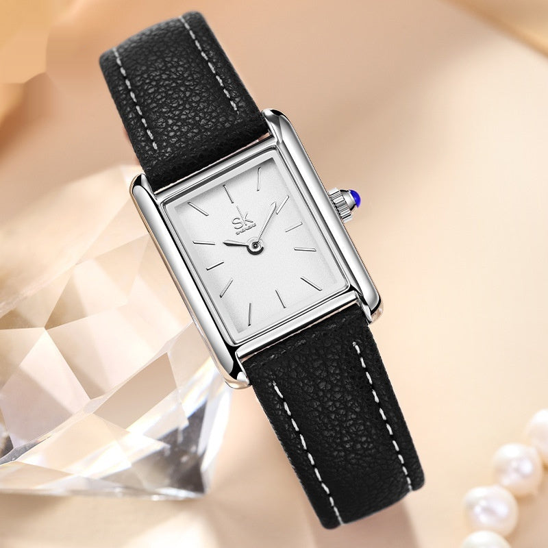 Reloj retro para minorías, reloj de cuarzo resistente al agua, reloj cuadrado pequeño de alta calidad.