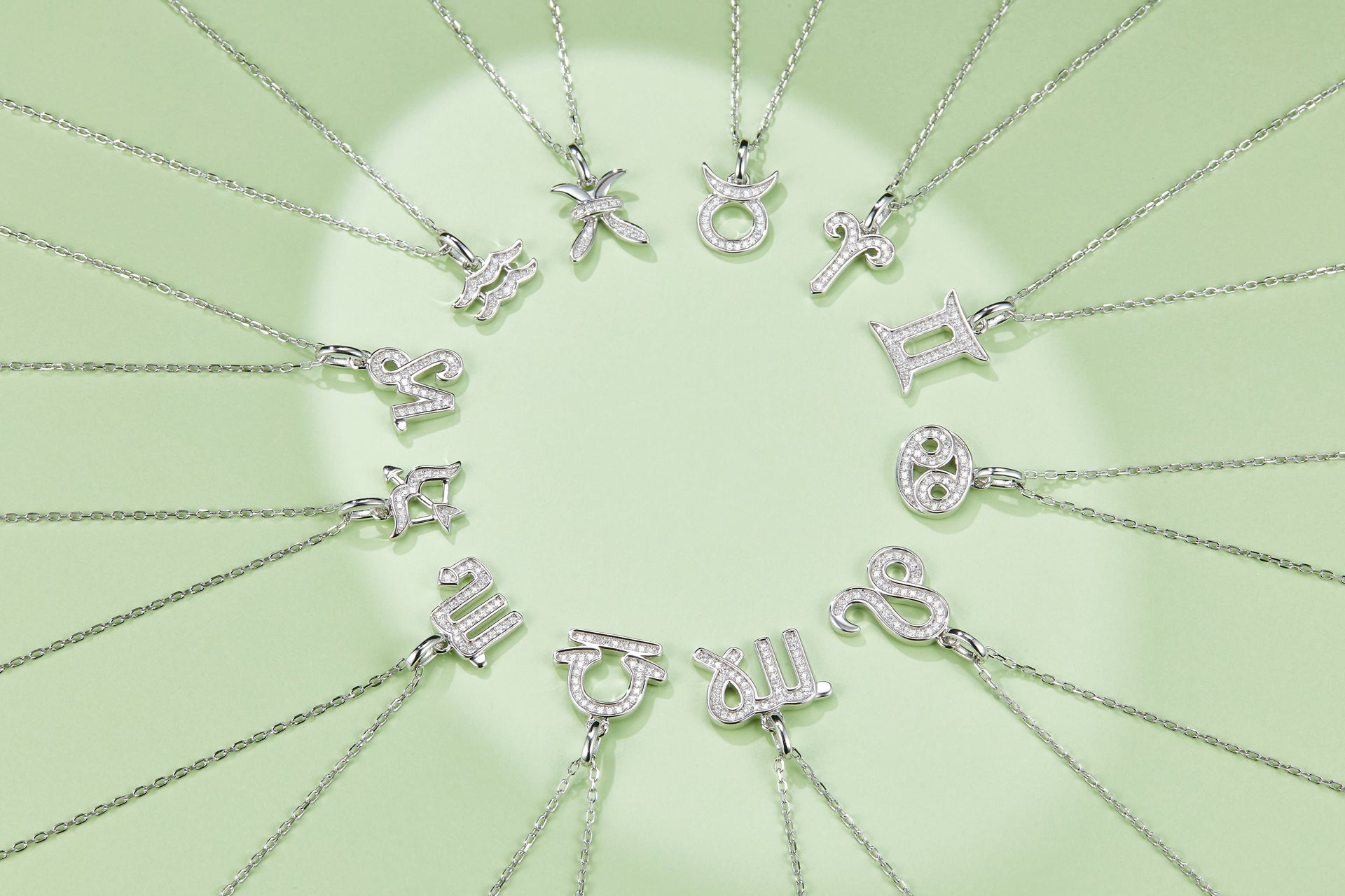 12 Zodiac Signs Pisces Set With Top quality Moissanite Luxurious And Fashionable Light Luxury Trend Jewelry Silver Necklace Pendant Silver plated Platinum