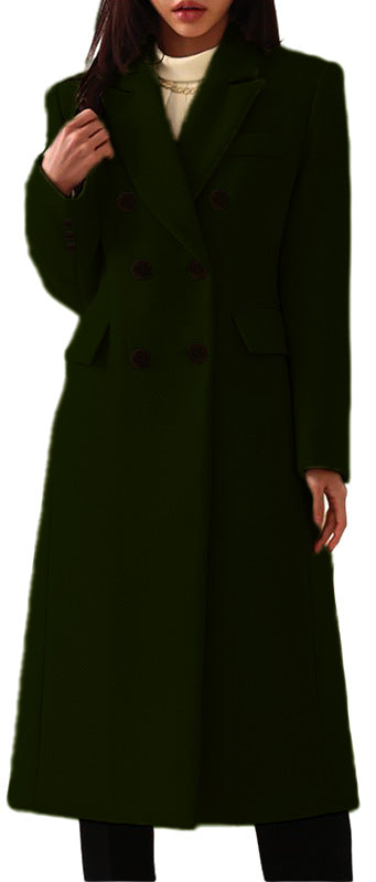 Nuevo abrigo sencillo de lana para mujer otoño-invierno