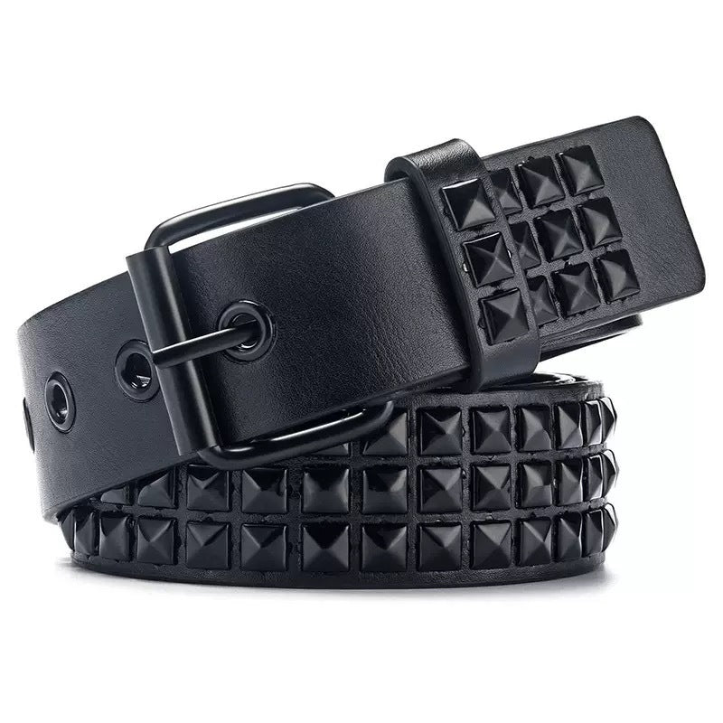 Square Bead Rivet Metal Pyramid Belt