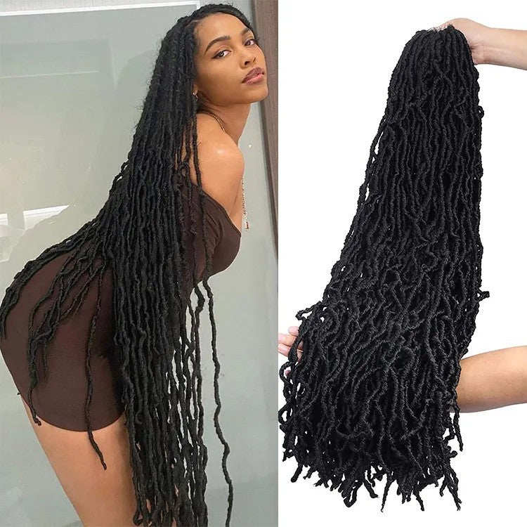 Peluca de fibra química de crochet con lombriz de tierra