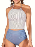 Womens Sexy Striped Bikini Set