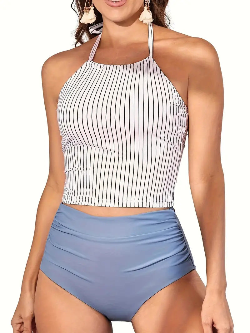 Womens Sexy Striped Bikini Set