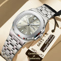 Reloj ultrafino con características impermeables y luminosas.