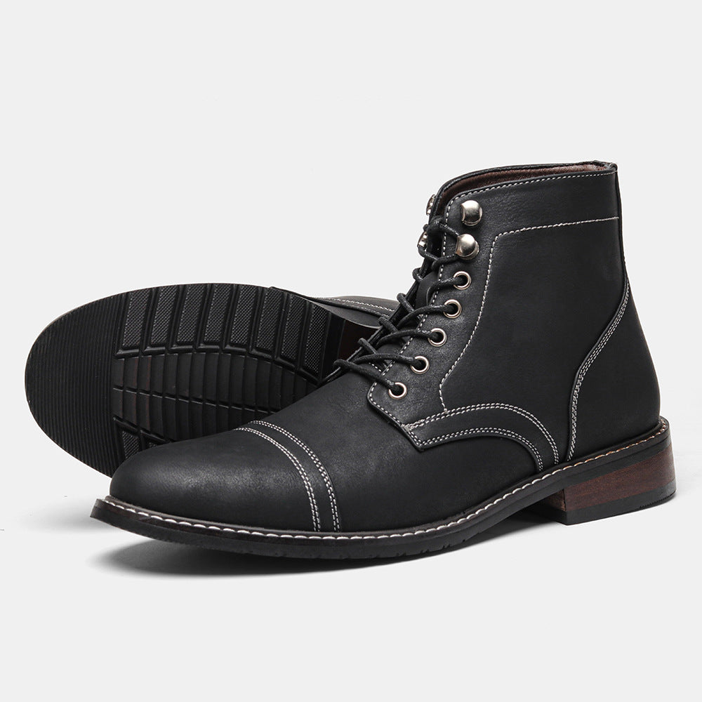 Botas casuales de cuero vintage para hombre