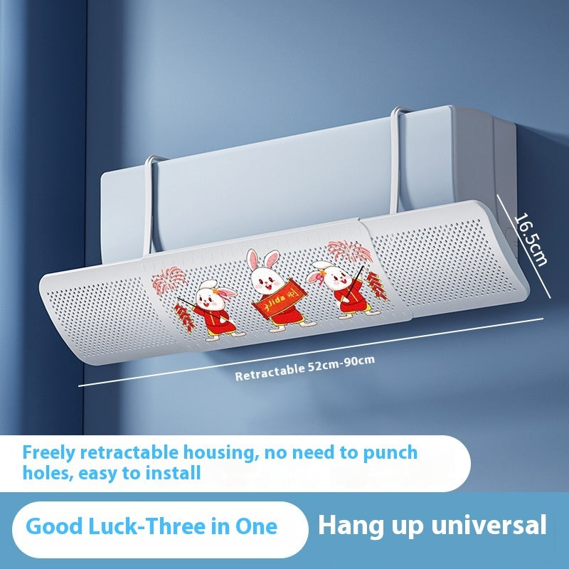 Parabrisas universal para aire acondicionado, antiviento, antiviento directo, para montaje en pared, sin instalación. Cortina de aire.