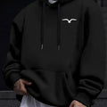 Mens Casual Bird-Print Long-Sleeve Hoodie