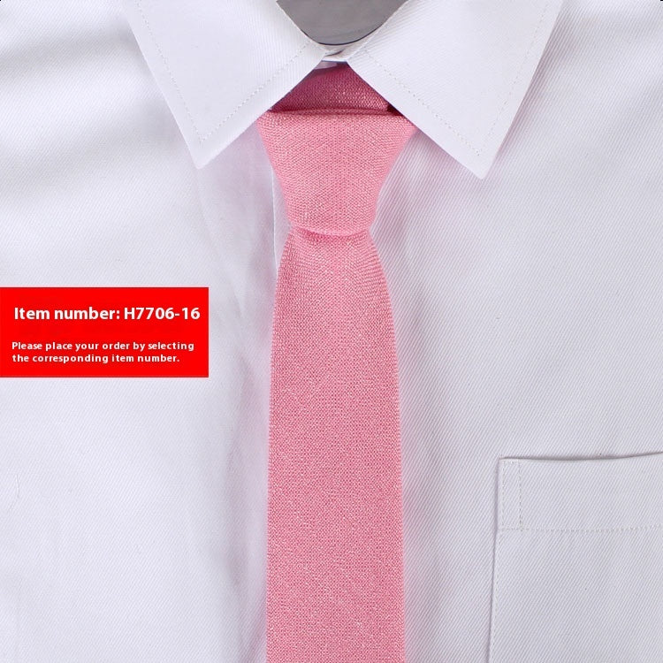 Corbata estrecha de algodón de estilo coreano de color liso para hombre, de 6 cm, para uso formal, informal, de negocios y boda