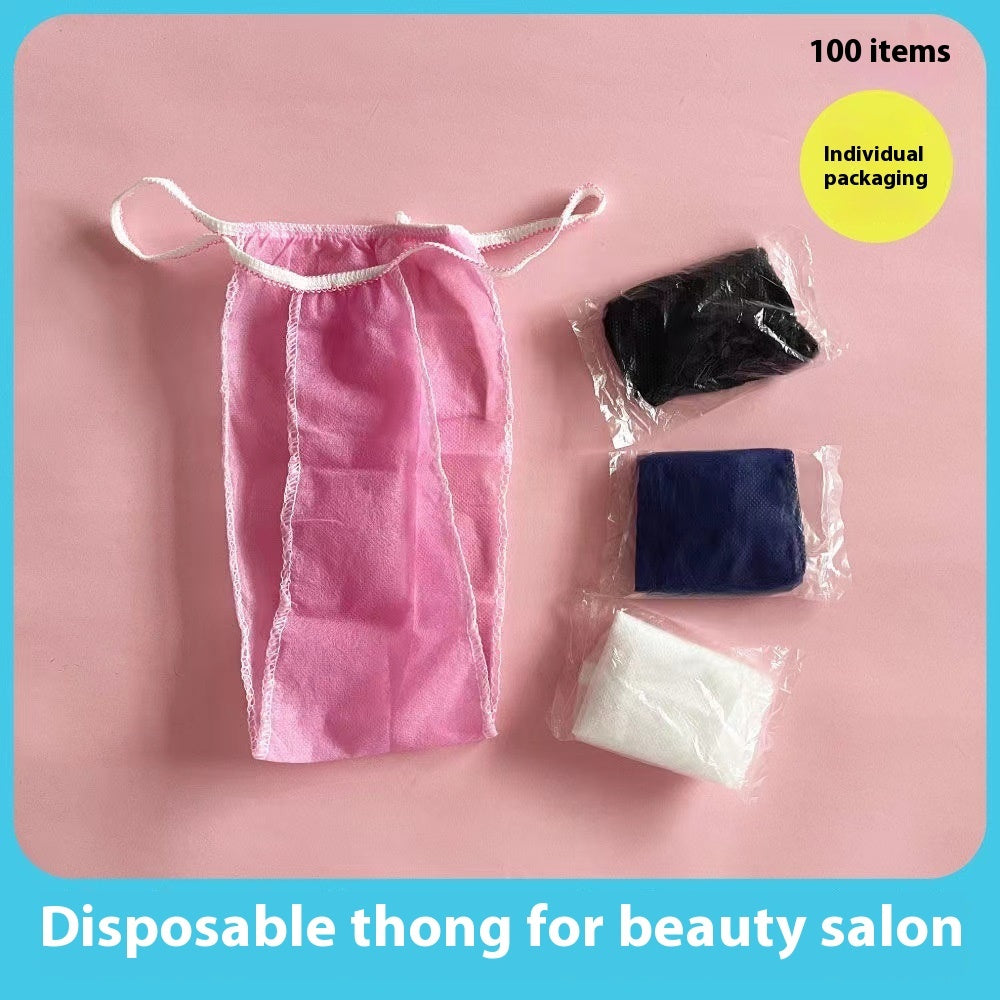 Black Non-woven Disposable Thongs Beauty Salon Sauna Sweat Steaming Hall Thong
