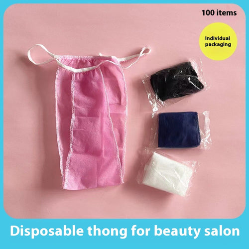 Black Non-woven Disposable Thongs Beauty Salon Sauna Sweat Steaming Hall Thong