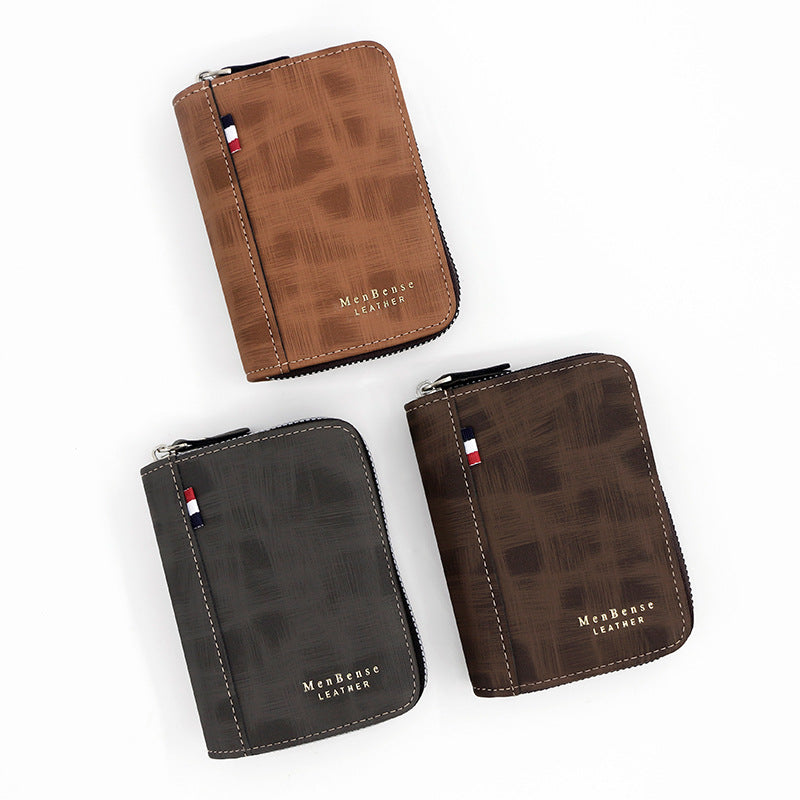 Cartera de mano corta estilo retro de negocios para hombre