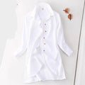 Cotton-linen Mid-length Shirt Artistic Cotton-linen Top