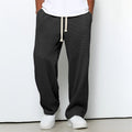 Pantalones deportivos anchos de punto gofre de corte relajado para hombre