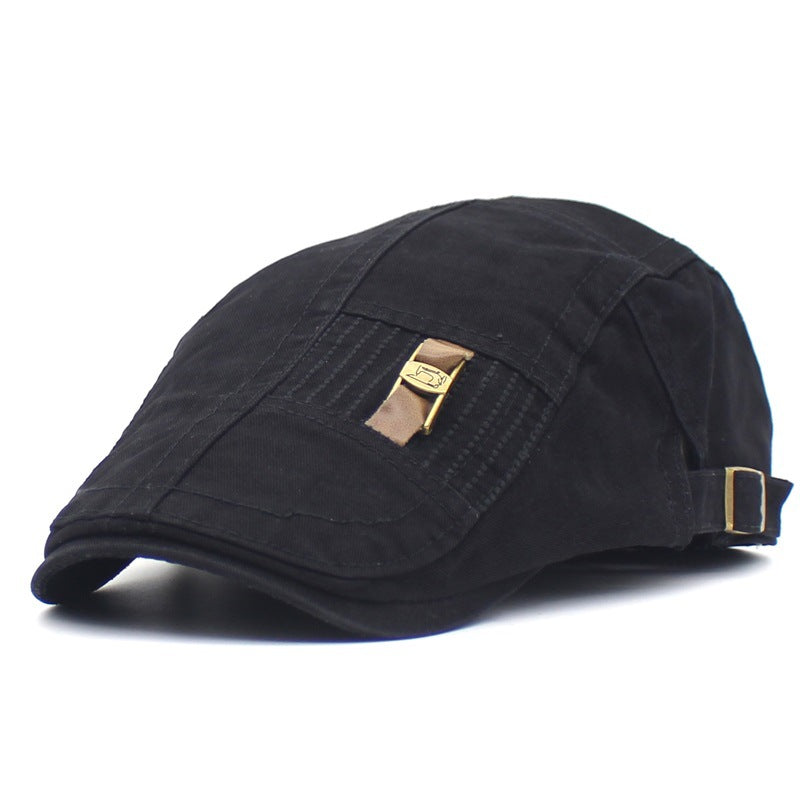 Gorra retro con visera y botones para vaqueros con correa de cuero para hombre y mujer