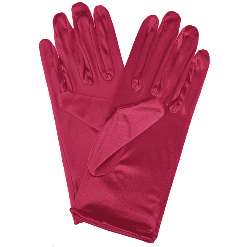 Bridal Wedding Gloves Short Satin Dress Cheongsam Gloves