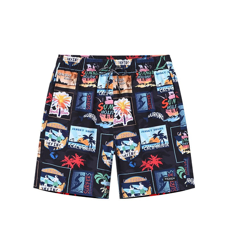 Shorts de playa holgados de secado rápido para parejas con estampado digital