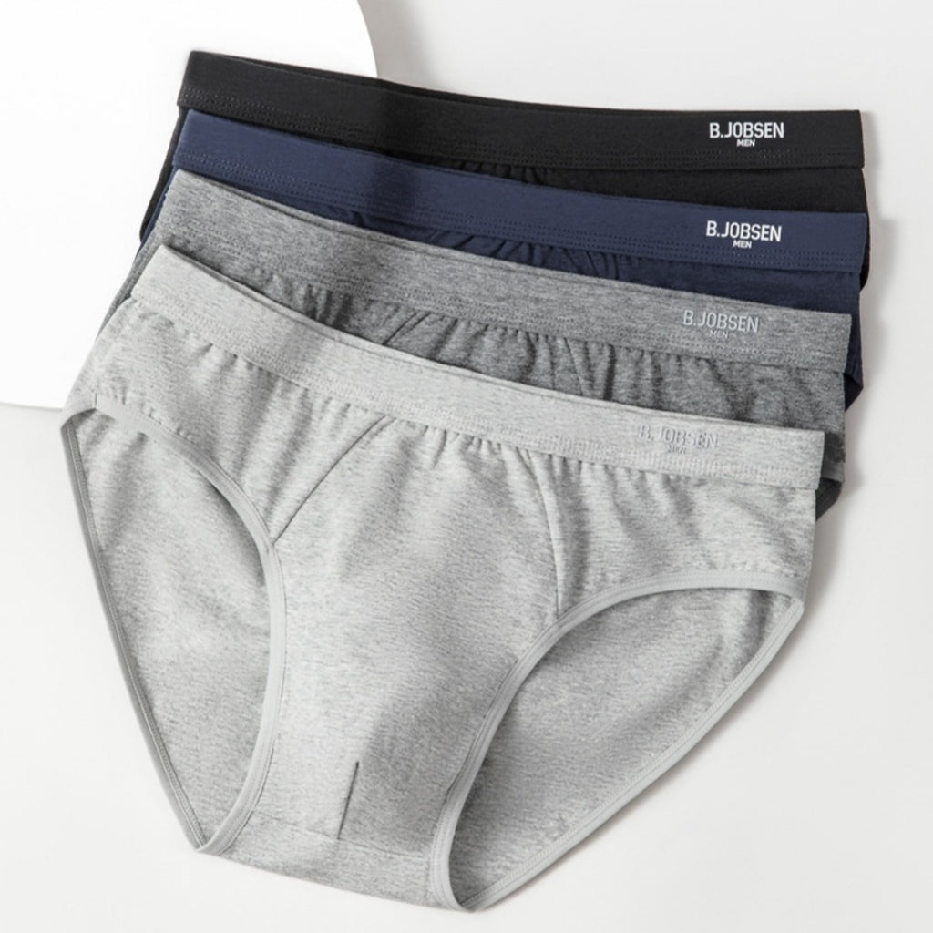 Calzoncillos de algodón transpirables para hombre con entrepierna de algodón antibacteriano.