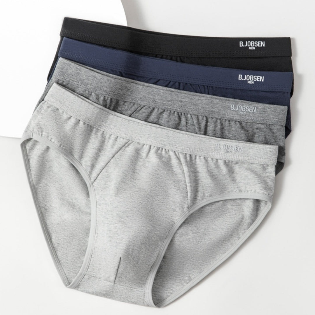 Calzoncillos de algodón transpirables para hombre con entrepierna de algodón antibacteriano.