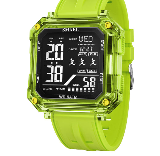 Reloj deportivo con alarma y cronómetro de moda informal para estudiantes.