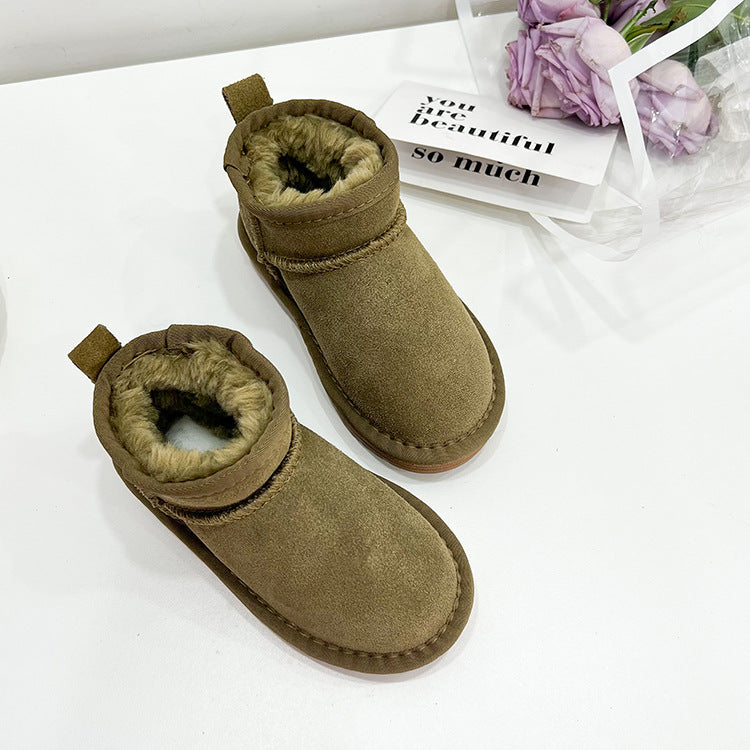 Botas de nieve de piel para niños