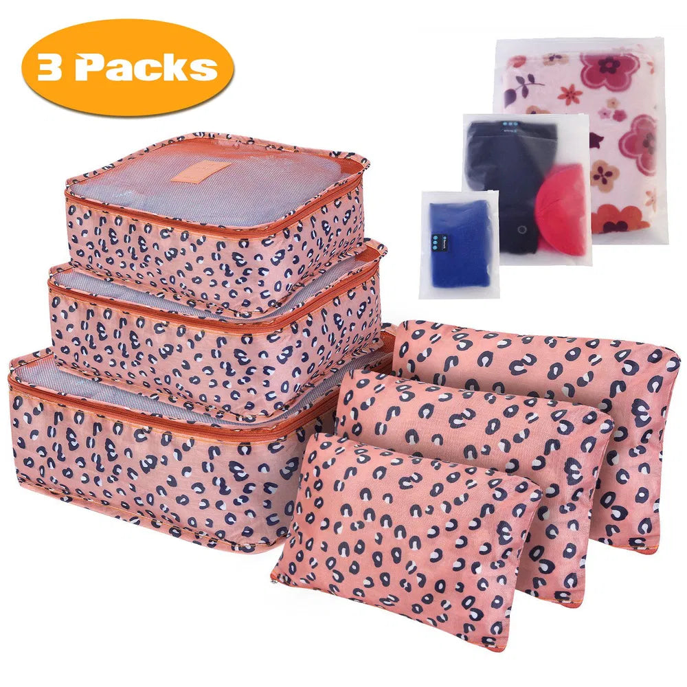 Juego de 9 bolsas de almacenamiento de ropa, resistentes al agua, organizadores de equipaje de viaje, cubos de embalaje para blusas, medias y ropa interior.