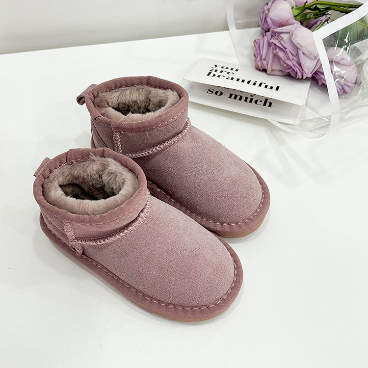 Botas de nieve de piel para niños