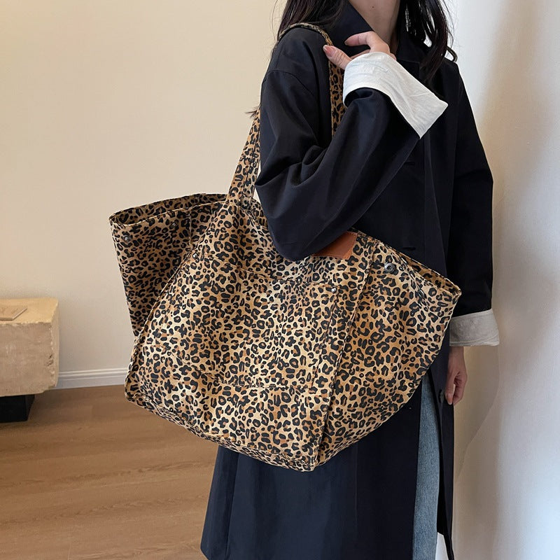 Bolso de lona elegante de gran capacidad y un solo hombro para mujer