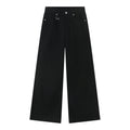 Retro Hong Kong Style Distressed Loose Wide Leg Mopping Jeans