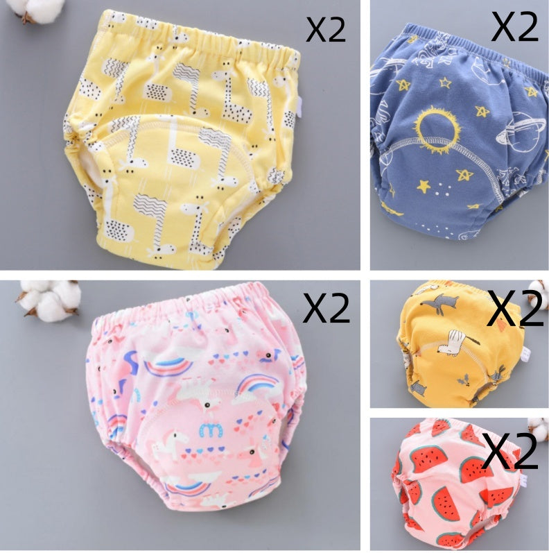 Pantalones de entrenamiento para bebé, lavables, de gasa de 6 capas, para cubrir pañales