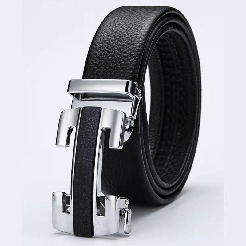 Cinturón de cuero genuino para hombre con hebilla automática