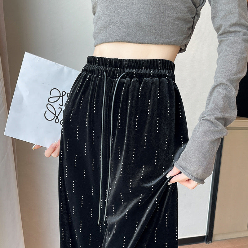 Pantalones rectos adelgazantes de cintura alta para mujer