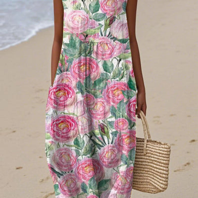Vestido largo estampado casual chic
