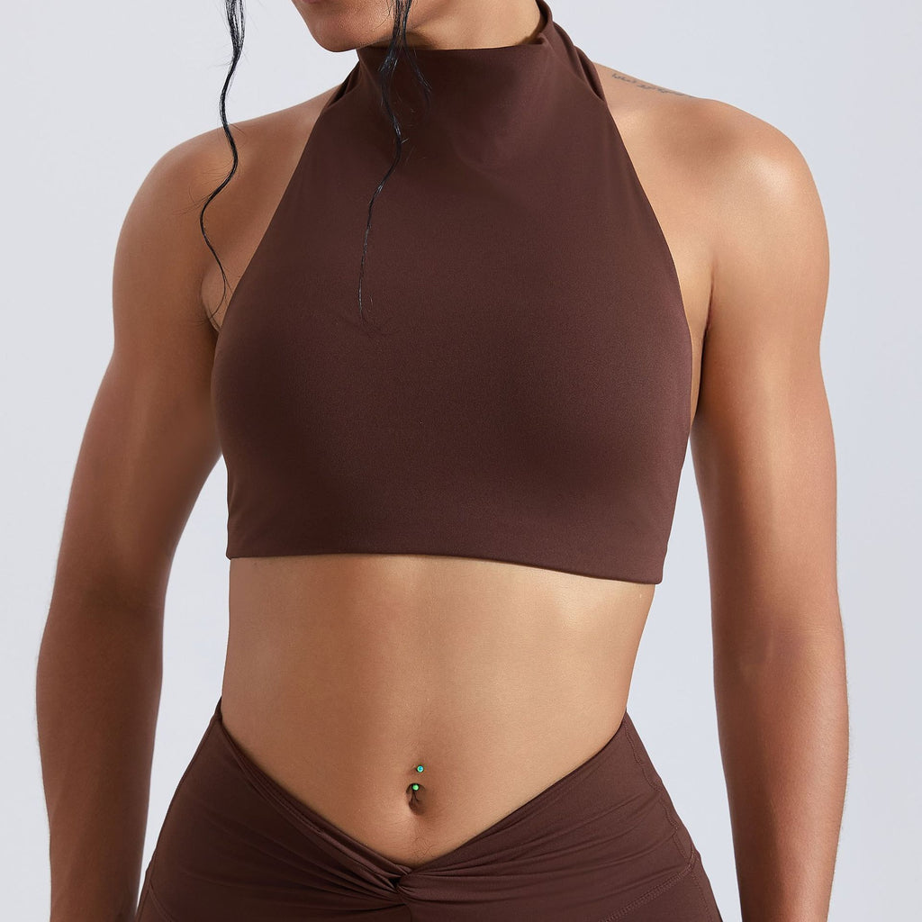 Sujetador deportivo de fitness para mujer, ajustado y con amortiguación.