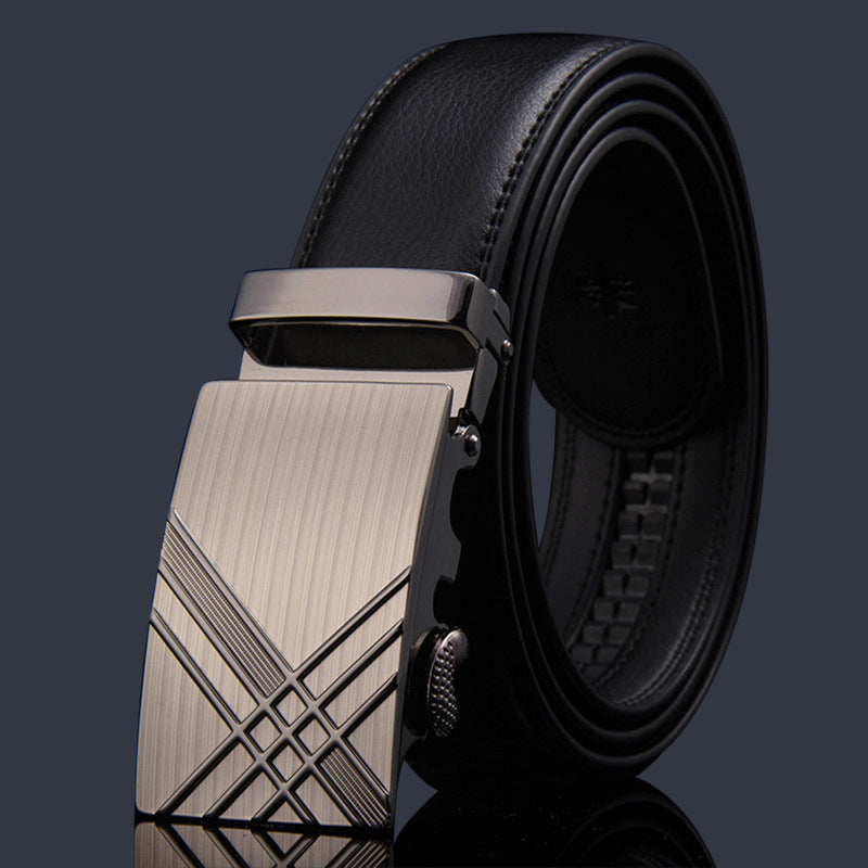 Cinturón de cuero genuino para hombre con hebilla automática