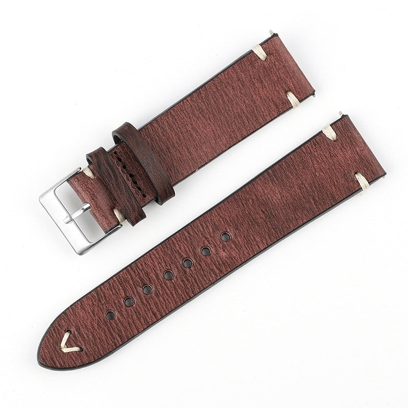 Correa de reloj de cuero versátil con estampado retro de cuello de vaca