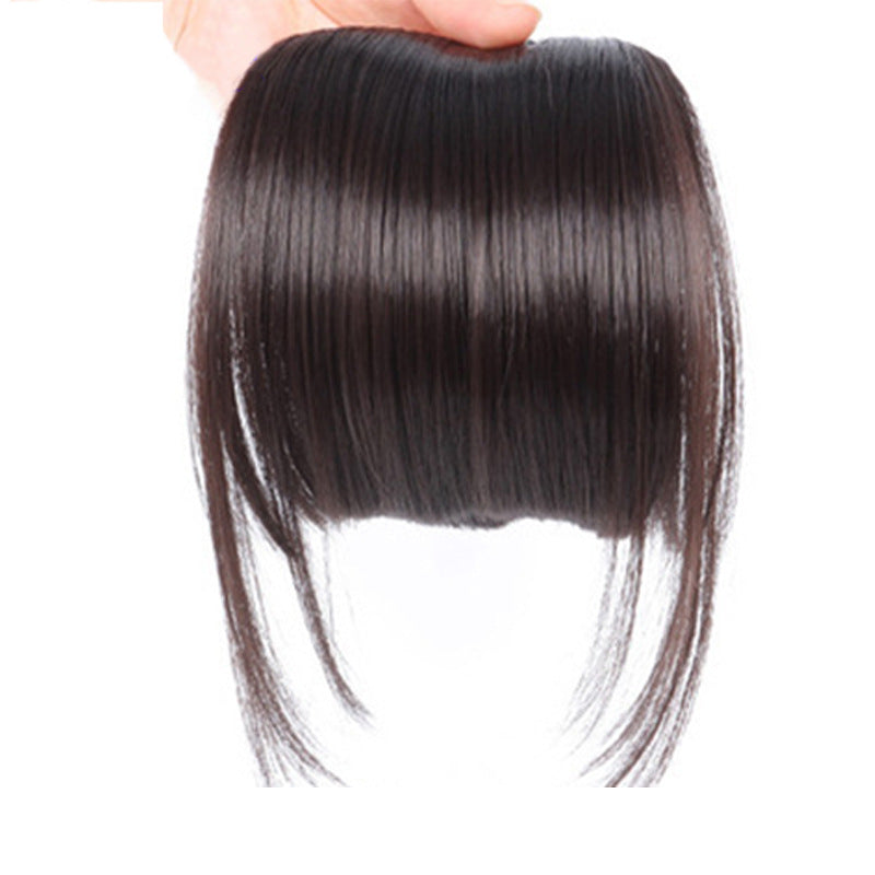Peluca sintética de estilo europeo y americano con flequillo lateral y pinzas para el pelo para mujer.