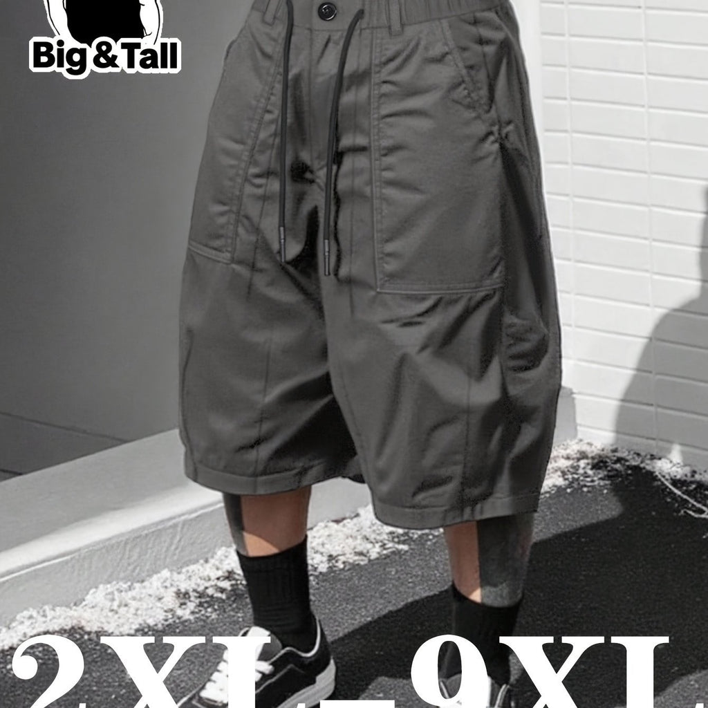 Plus-size Mens Casual Trendy Workwear Capri Pants Dress Pants