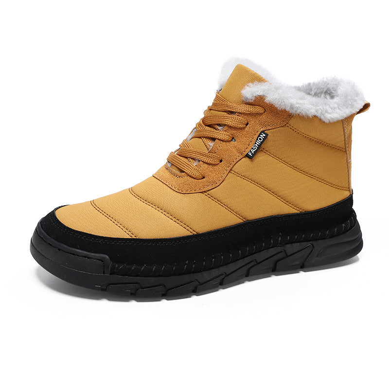 Botas de nieve de caña media para hombre con suela antideslizante forrada de algodón