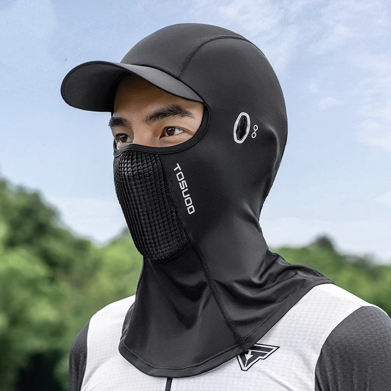 Bufanda de seda de hielo para hombre, protección solar, máscara de ciclismo para exteriores
