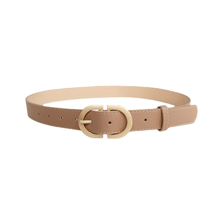 Women's D-Clasp Simple Decorative Leather Belt